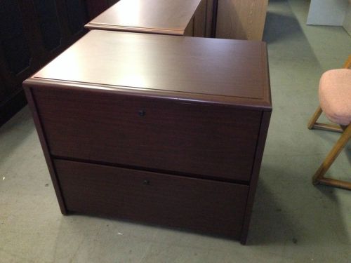 2 DRAWER LATERAL SIZE FILE in MAHOGANY COLOR LAMINATE by NATIONAL OFFICE FURNIT