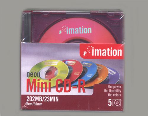1Imation Neon Mini CD-R 202MB/23 Min CD&#039;s