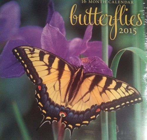 2015 16 Month BUTTERFLIES 12x12 Nature Wall Calendar NEW &amp; SEALED