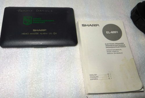 SHARP EL-6051B Electronic Organizer MEMO MASTER ALARM W manual