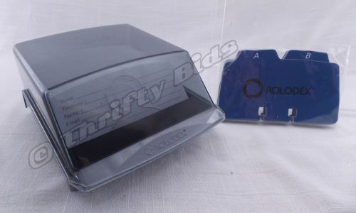 Rolodex 67093 Covered Petite File Index Card Box BLACK ~~ 2 1/4&#034; X 4&#034; Cards NEW