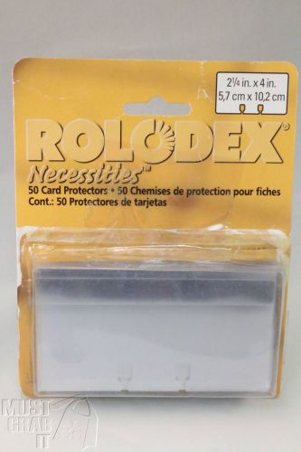 42 Rolodex Card Protectors Transparent Clear 2 1/4&#034; x 4&#034;