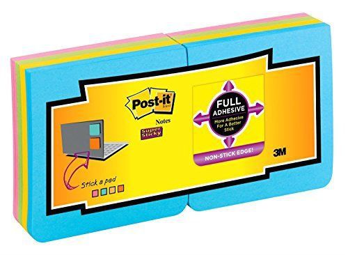 Post-it Super Sticky Full Adhes.notes Fan 16 Pk - Removable - 3&#034; X (f33016ssau)