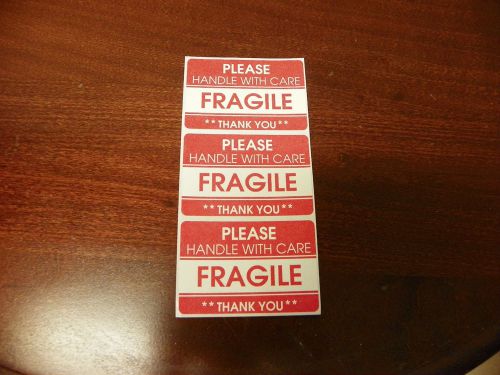 500  Fragile Handle w/ Care 2 x 3 Sheeted Label For Shipping
