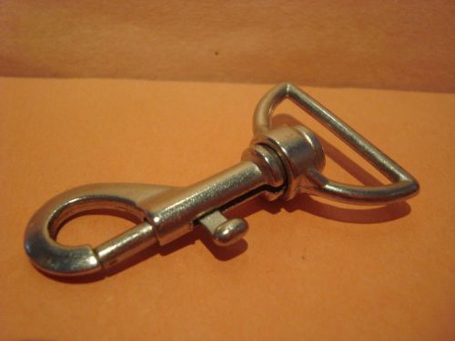 SNAP TRIGGER HOOK CLIP BELT CLIP KEY CHAIN NICKEL PLATED STRONG KEY RING 2&#034; TALL