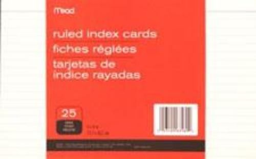 Mead Index Cards 5&#039;&#039; x 8&#039;&#039; Plain 25 Count