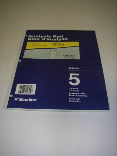 Business Office Supply Blueline Analysis Pad 5 column 11&#034; x 8.5&#034; Green A5205