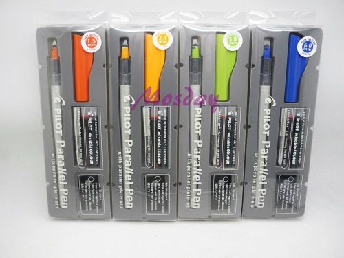 Pilot Parallel Pen 1.5, 2.4, 3.8, 6.0mm Nib+12 Colors Cartridges Set Calligraphy