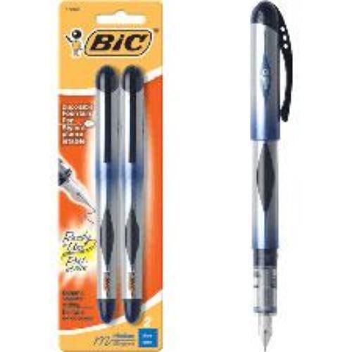 BIC Disposable Fountain Pen Medium 2 Pack Blue