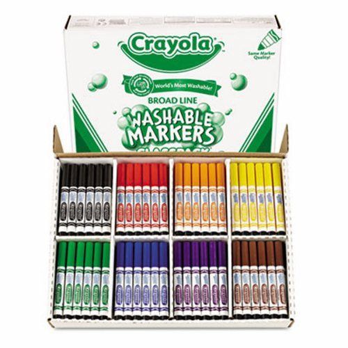Crayola Washable Classpack Markers, Broad Point, Assorted, 200/Pack (CYO588200)