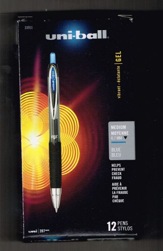 Uni ball Retractable Gel Ink Roller Ball Pens Fine Point -Blue-Box of 12