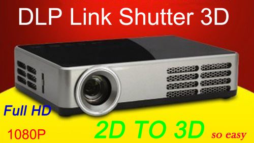 New DLP Mini 3D HD Portable Projector Home Video Theater Pocket HDMI 3LED 1080P