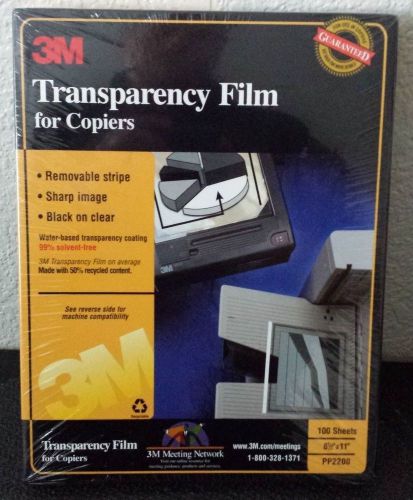 Sealed 3M PP2200 Transparency Film for Copiers 8.5&#034; x 11&#034; 100 Count