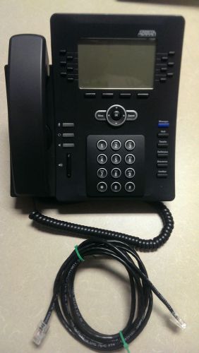 Adtran IP712 IP 712 VOIP Black Display Phone 1200770E1#B Cat5 Patch Cord 5 avail