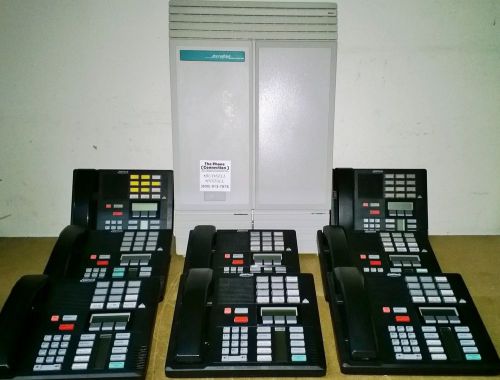 Nortel Meridian 824 PBX and eight Black M7310  Telephones Sets NT8B20