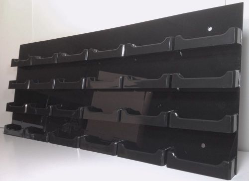 Brand New BLACK acrylic wall mount business card display with 24 pockets