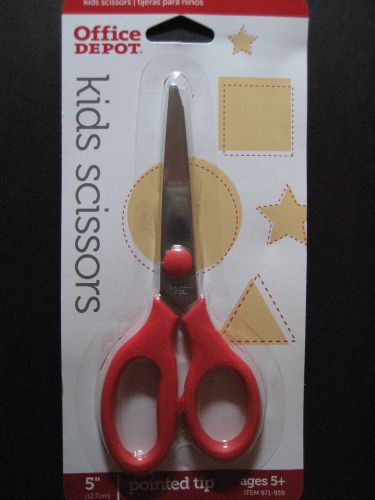 Scissors *NEW* Office Depot 5&#034; pointed tip scissors - pink handle