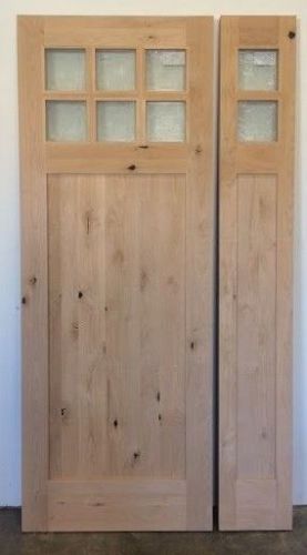 Knotty alder cottage entry door w/(2) sidelights 8&#039;0&#034;craftsman style door for sale