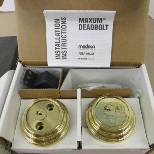 Medeco maxum deadbolt, bright brass 11wr62l less bolt, residential for sale