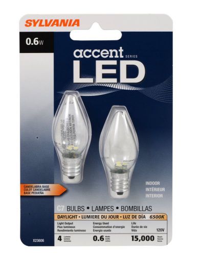 Sylvania 865 0.6 Watt Accent LED C7 Night Light Bulb  Pack of 2
