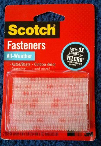 NEW 3M Scotch All Weather Dual Fasteners, 2 Sets of 1&#034; x 3&#034; outdoor decor GPS