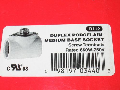 American-De Rosa Lamparts D112 Duplex Porcelain Medium Base Socket Screw-15 NEW