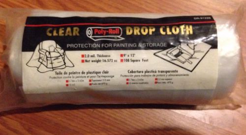 9&#039; x 12&#039; 108 Square Poly-Roll Clear Drop Cloth For Painting And Storage