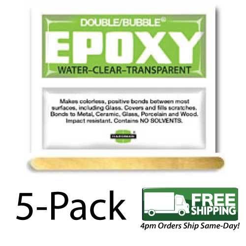 5-Pack - Hardman Double Bubble &#034;Green&#034; Crystal Clear Epoxy  #04004