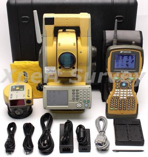 Topcon gpt-9005a 5&#034; robotic total station w/ fc-2500 2.4ghz data collector rs-1 for sale
