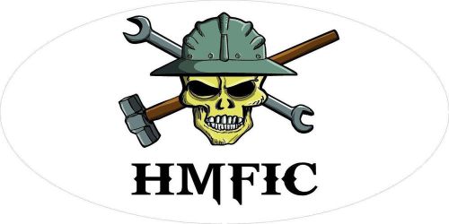3 - HMFIC Skull Oilfield Roughneck Hard Hat Helmet Sticker H320