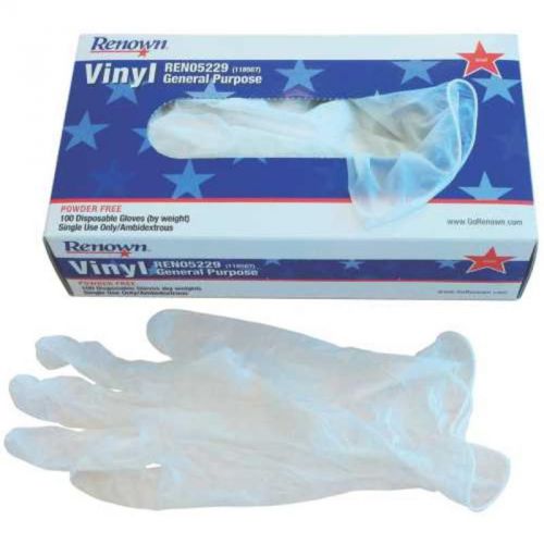 Glove Vinyl Sm Pwd-Free Renown Gloves 118567 076335115962