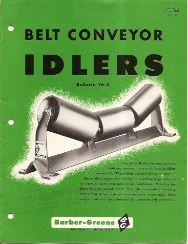 Equipment Brochure - Barber-Greene - Belt Conveyor Idlers - 1957 (E1675)