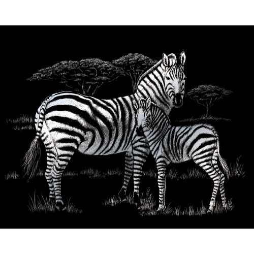 Royal Brush Engraving Tools Silver Foil Art Kit 8X10 Zebras