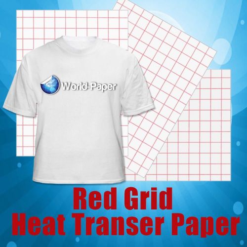 Inkjet printer iron on heat transfer papers red grid 11 x 17 500 sheets for sale