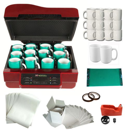 Free shipping 3d heat press machine mugs sublimation ink transfer printing kit for sale
