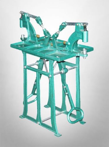 Two station grommet &amp; snap press machine with foot press &amp; stand, twice as fast for sale