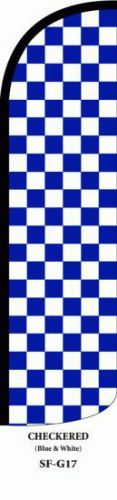 Blue &amp; white checkered windless super sign flag 16&#039; full deluxe banner/pole j for sale