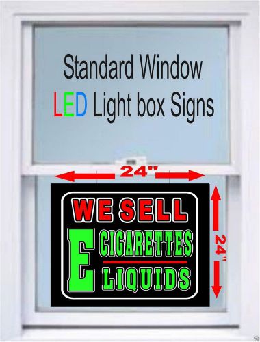 24&#034;x24&#034; led light box sign - we sell e-cigarettes e-liquids - standard window for sale