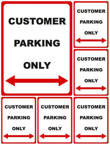 6 pack of customer parking only arrow signs business sign reserve space 7x10 for sale