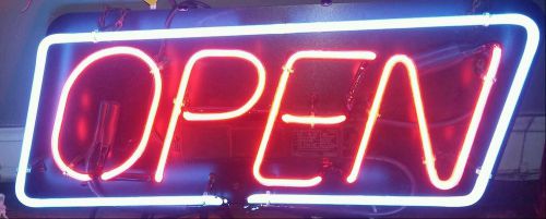 Neon Super Bright hangning large 22&#034;x9&#034;x3&#034; store Light up OPEN sign USA