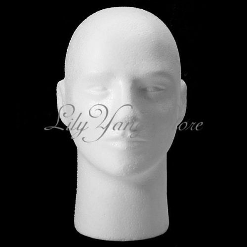 Styrofoam Foam Mannequin Manikin Male Head Model Wig Glasses Hat Display Stand