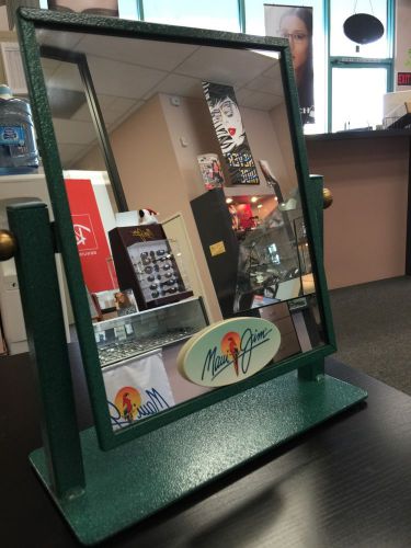29&#034; Maui Jim Revolving Counter Display Case  And Matching Mirror. Holds 24