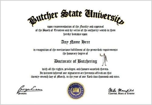 Butchering Diploma - Butcher Lover Diploma