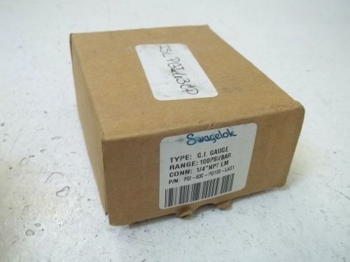 SWAGELOK PGI-63C-PG100-LA01 GAUGE 100PSI/BAR *NEW IN A BOX*