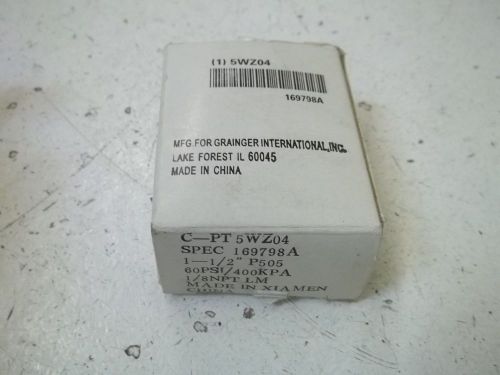 GRAINGER C-PT5WZ04 PRESSURE GAUGE 1/8NPT LM 60PSI/400KPA *NEW IN A BOX*