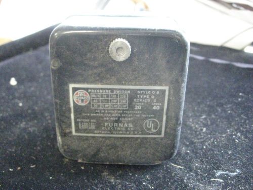 Vintage Furnas Style G8 Type Q Pressure Switch For Parts/Not Working