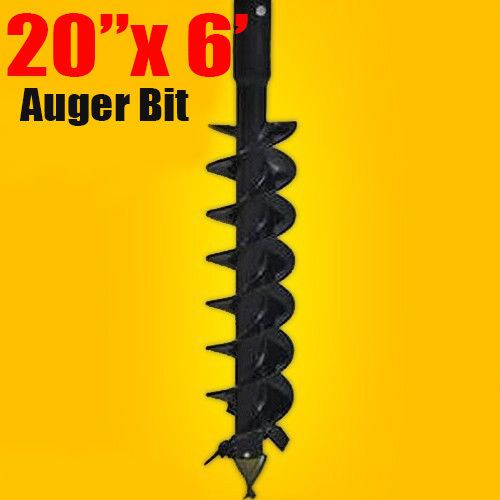 20&#034;x 6&#039; auger bit hdc 2.56&#034; round, for difficult diggig conditions,made in usa for sale