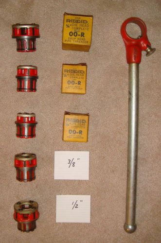 VTG RIDGID 00R PIPE THREADER with FIVE(5) DIES, 1/8&#034;, 1/4&#034;, 3/4&#034; 3/8&#034; and 1/2&#034;