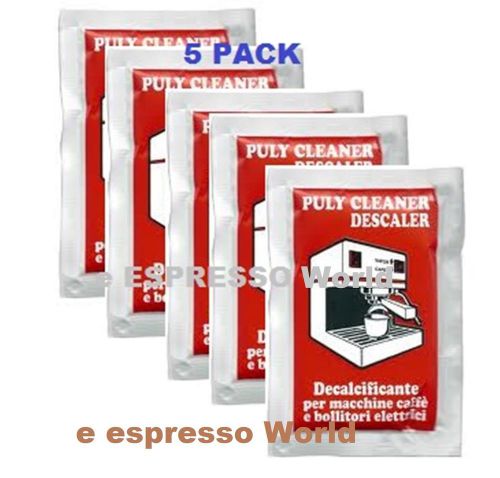 PULY BABY DESCALER FOR DOMESTIC ESPRESSO COFFEE MACHINE 5 SACHETS  OF 30 GR
