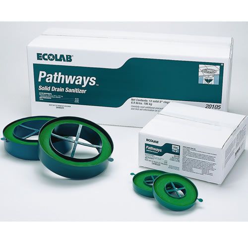 Ecolab Pathways Solid Drain Sanitizer 4&#034; Ring  pack of 4 box